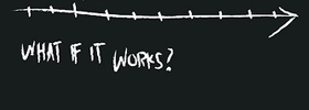 Ilustración de una flecha y la frase What if it works